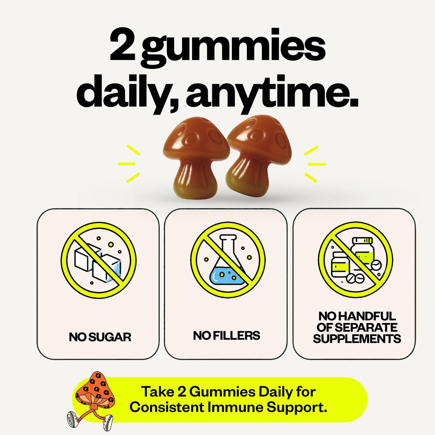 SuperMush Dr. G Daily Greens Immunity Gummies Lion's Mane 60 Count