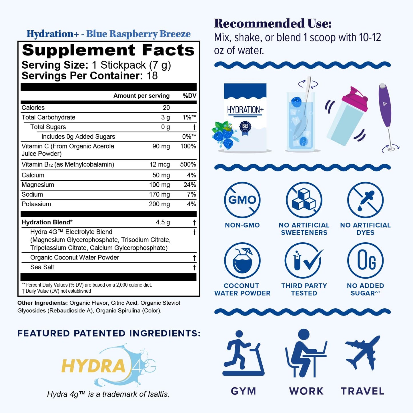 Vitauthority Hydration Electrolyte Powder Packets 4.4 oz