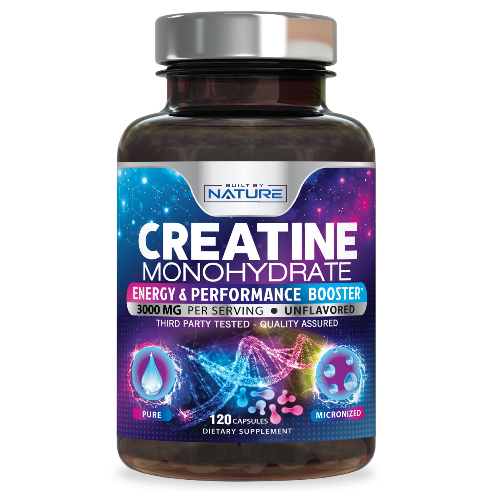 Built by Nature Creatine Monohydrate Capsules 120