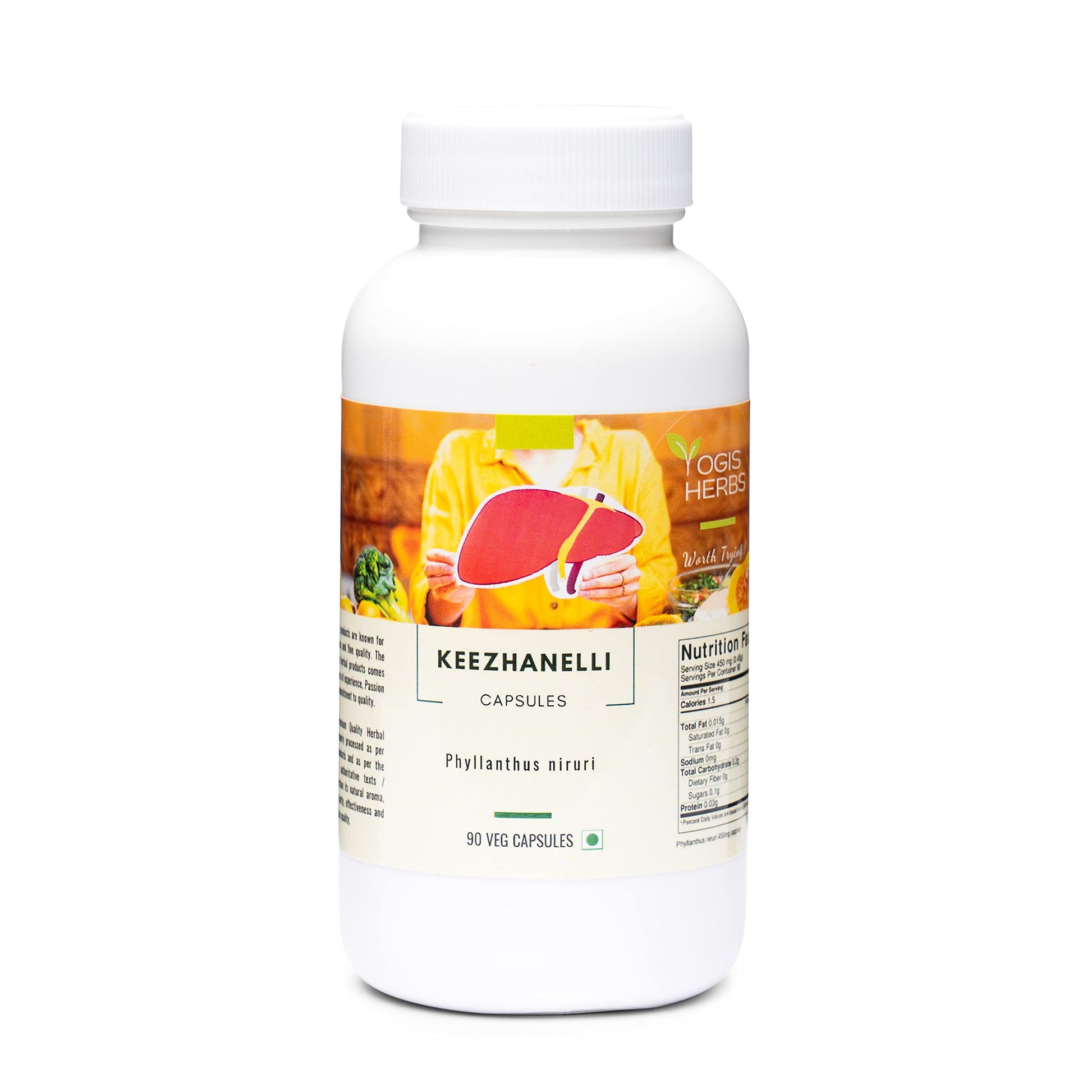 YOGIS HERBS Keezhanelli Capsules (Phyllanthus Niruri) Veg Capsules, 90 Count