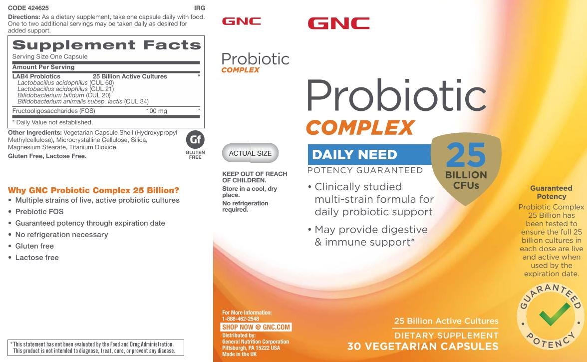 GNC Probiotic Complex - 25 Billion CFUs Capsule 30 Count