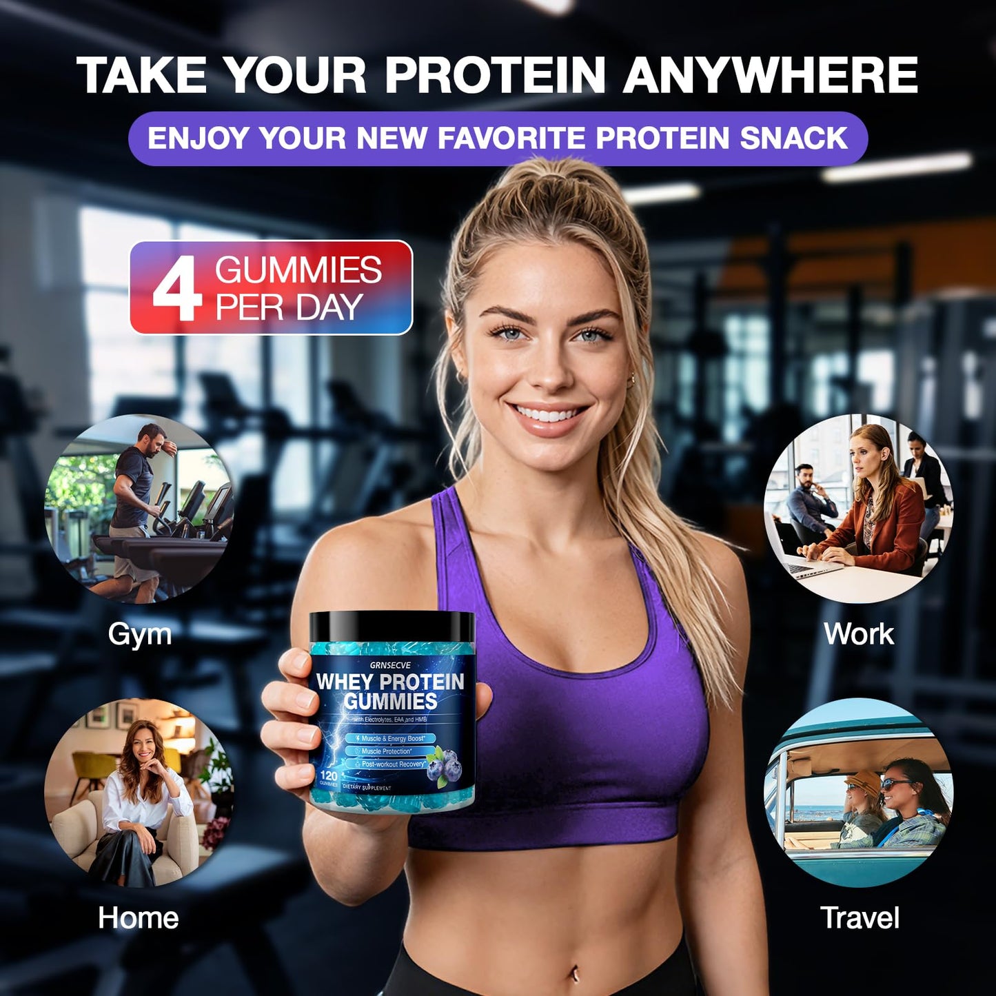 GRNSECVE Whey Protein Gummies 120 Gummies