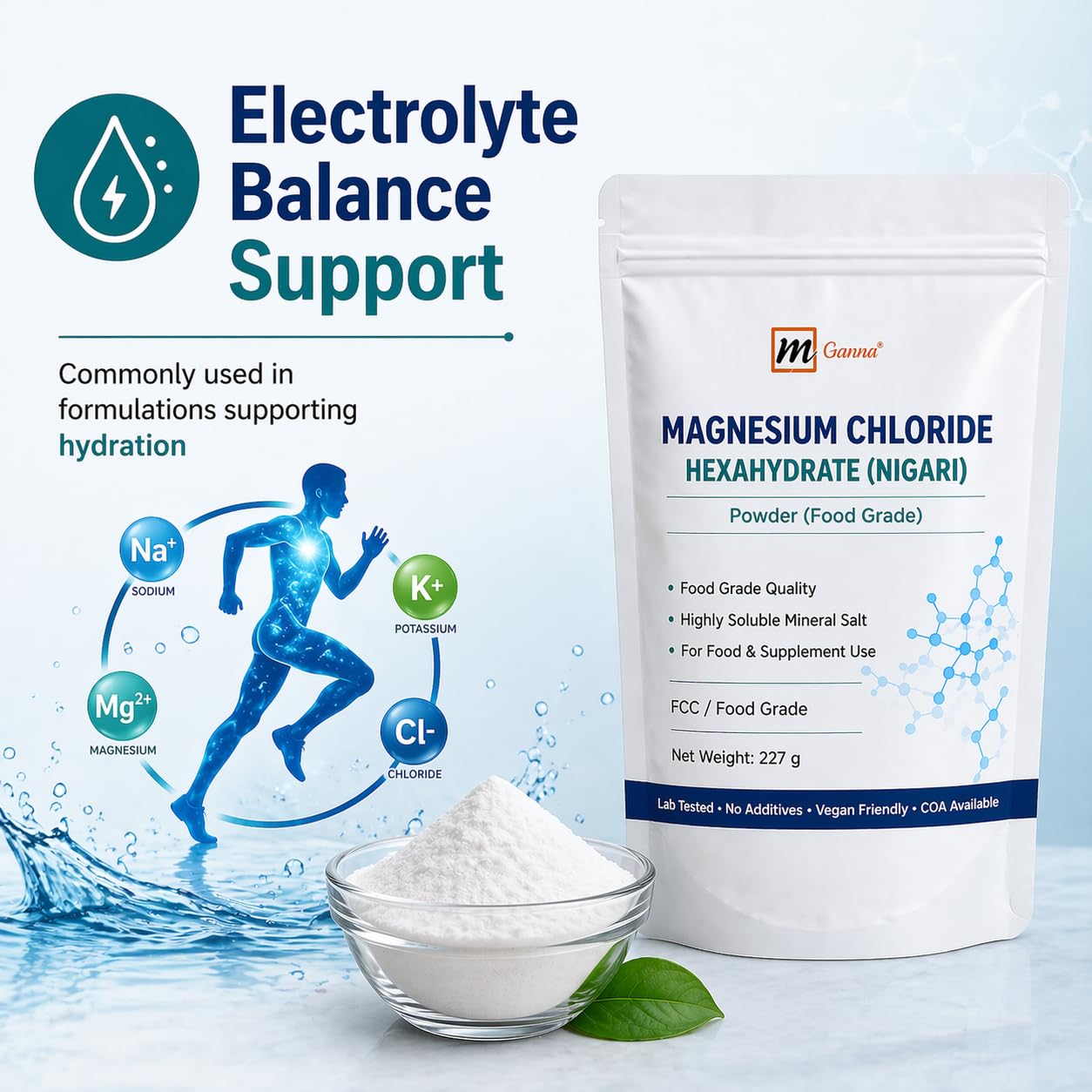 mGanna Magnesium Chloride Powder 8 Ounce
