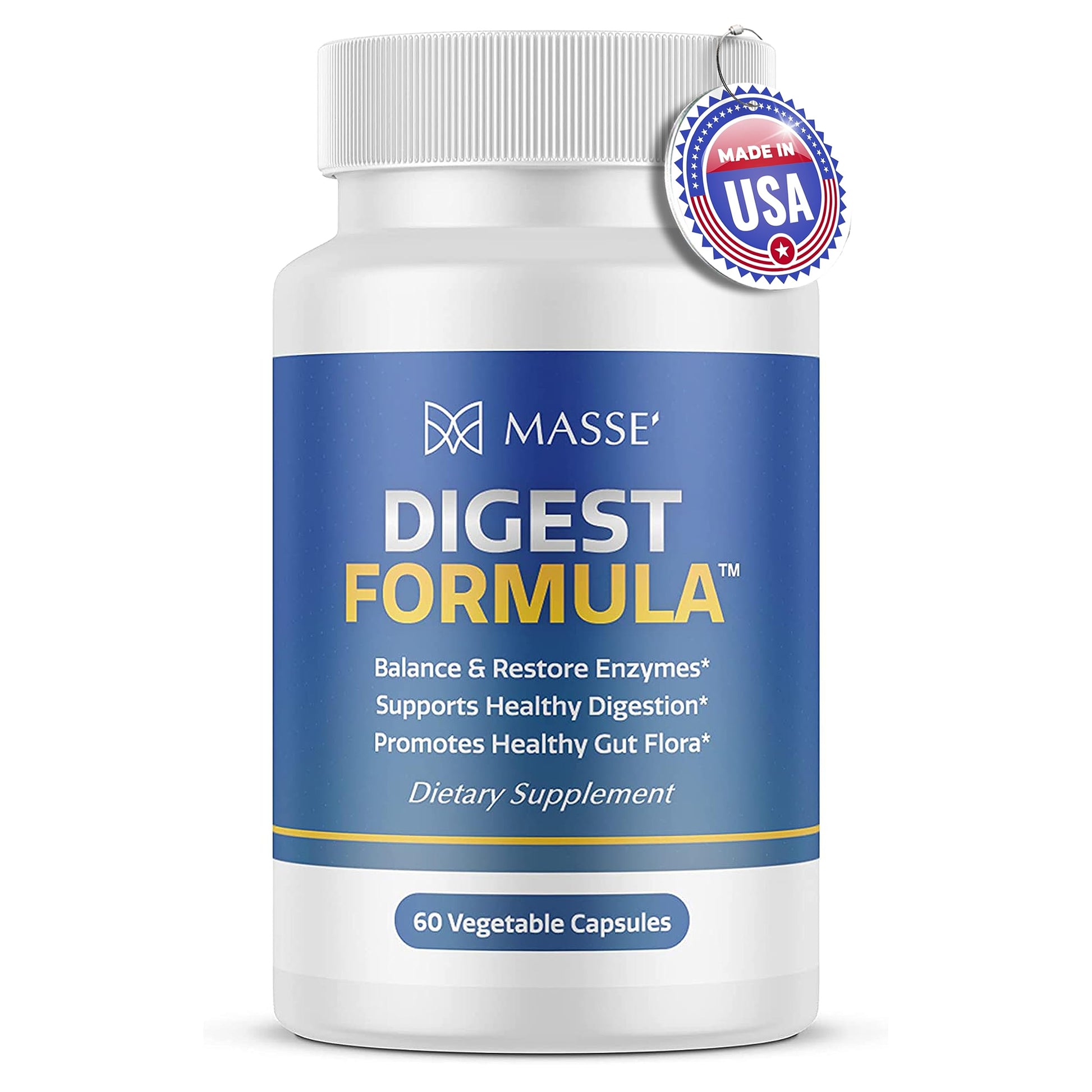 MASSE' Digest Formula Supplement Enzyme Boost Capsules 60 Count