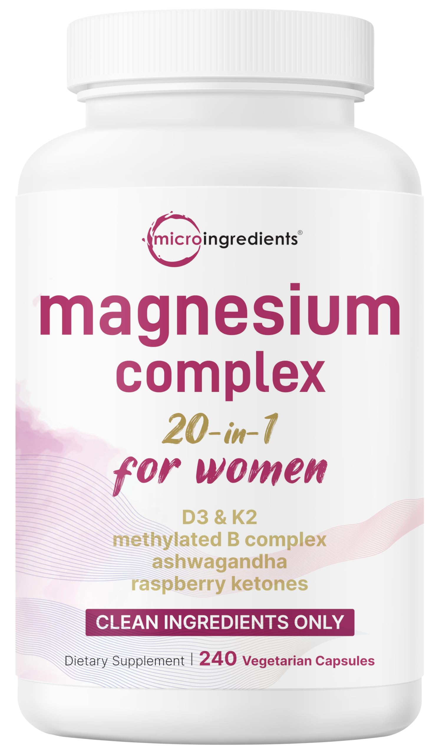 Micro Ingredients Magnesium Complex for Women Capsule, 240 Vegetarian Capsules