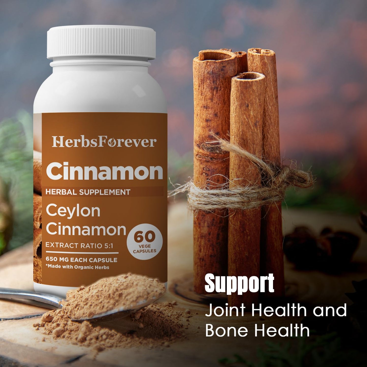 Herbsforever Ceylon Cinnamon Capsules 60 Capsules