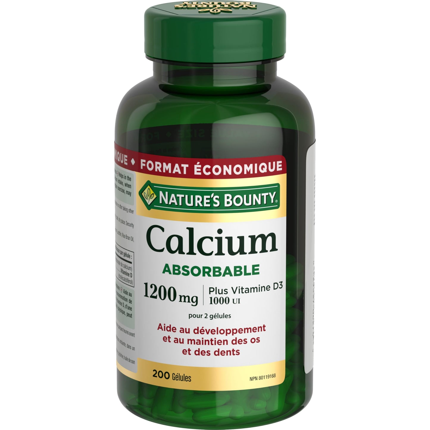 Nature's Bounty Absorbable Calcium 1200mg plus Vitamin D3 1000IU Softgels 200
