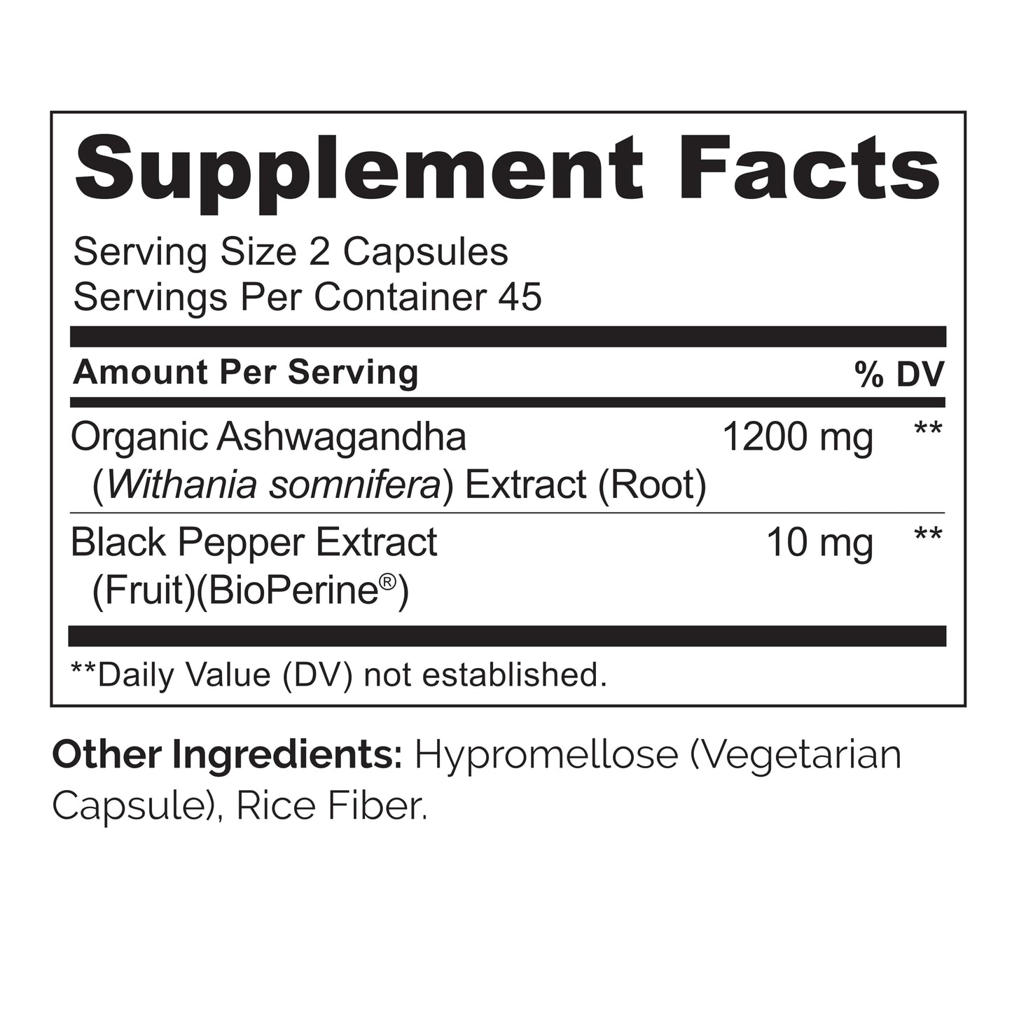 NATURELO Ashwagandha Organic Root Powder 90 Capsules