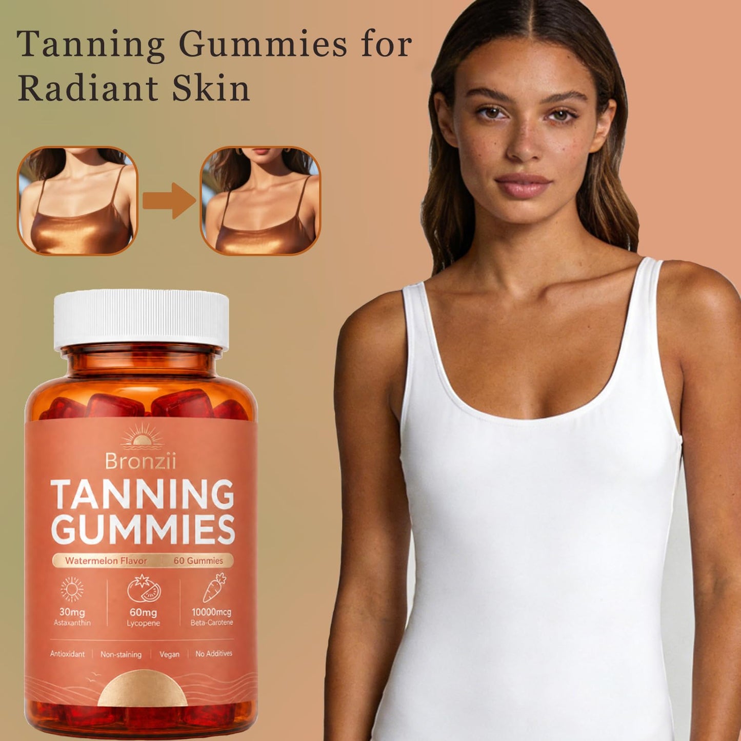 TAWODIUM Bronzii Tanning Gummies 60 Gummies