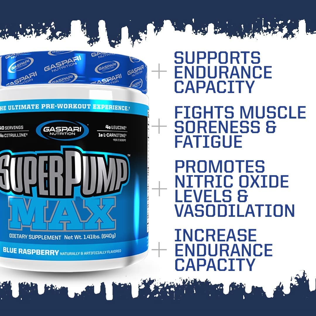 Gaspari Nutrition Superpump Max Pre-Workout Powder, Grape Cooler, 22.56 oz