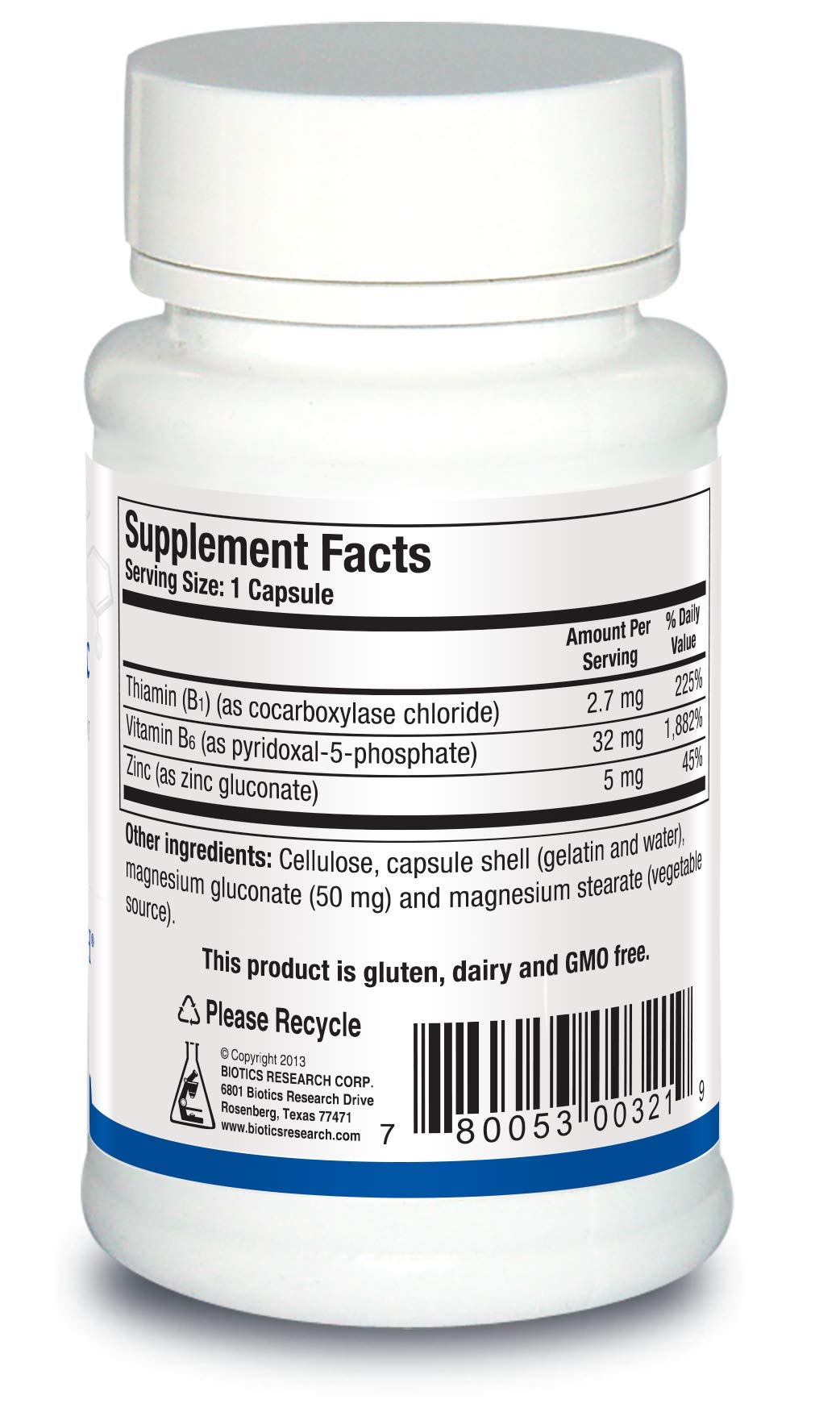 Biotics Research B6 B1 Plus Zinc Capsules 90 Count