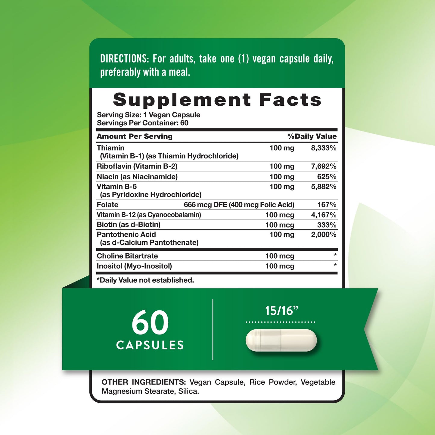 Nature's Truth Vitamin B Complex for Women and Men, 60 Capsules