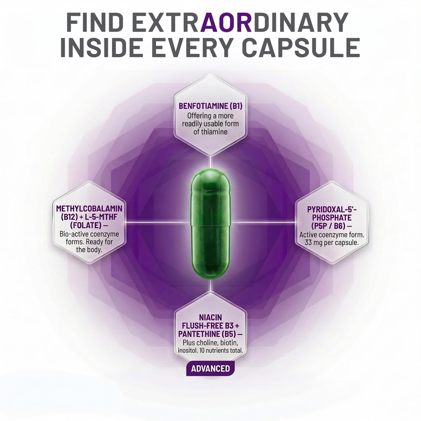AOR Advanced B Complex Capsule 90 Count