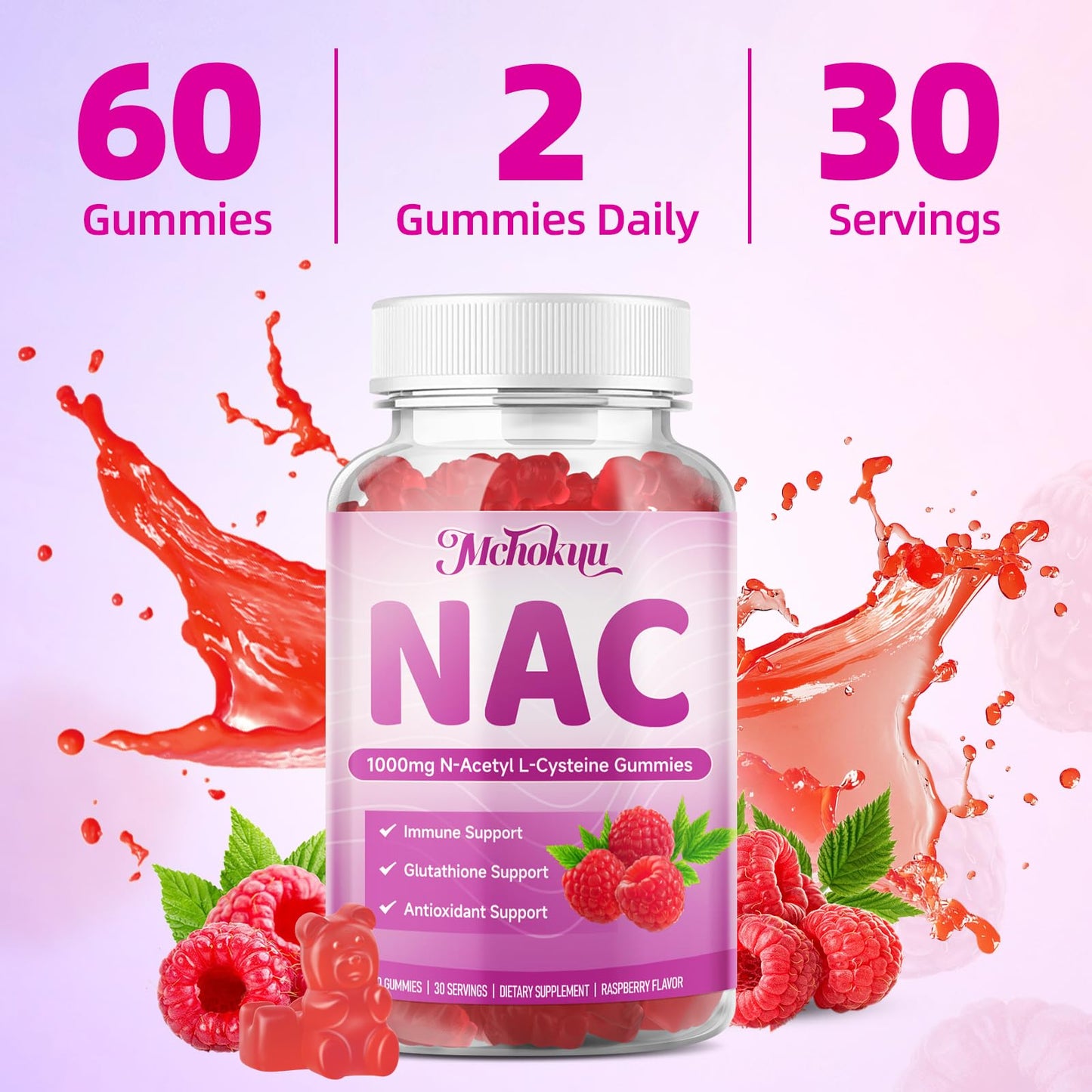 Mchokuu NAC Gummies, 120 Gummies