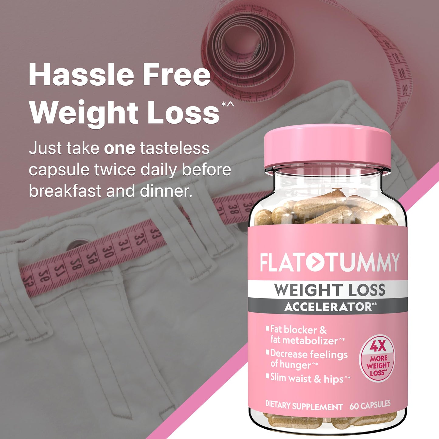 Flat Tummy Weight Loss Accelerator Capsule, 60 Capsules