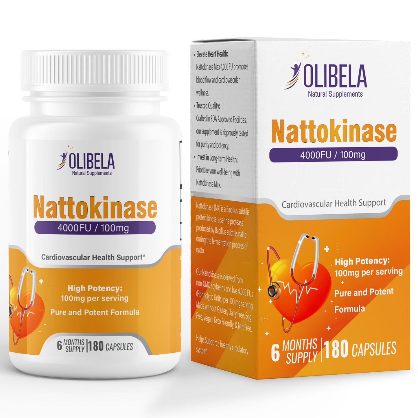 OLIBELA Nattokinase 4000FU Capsules 180