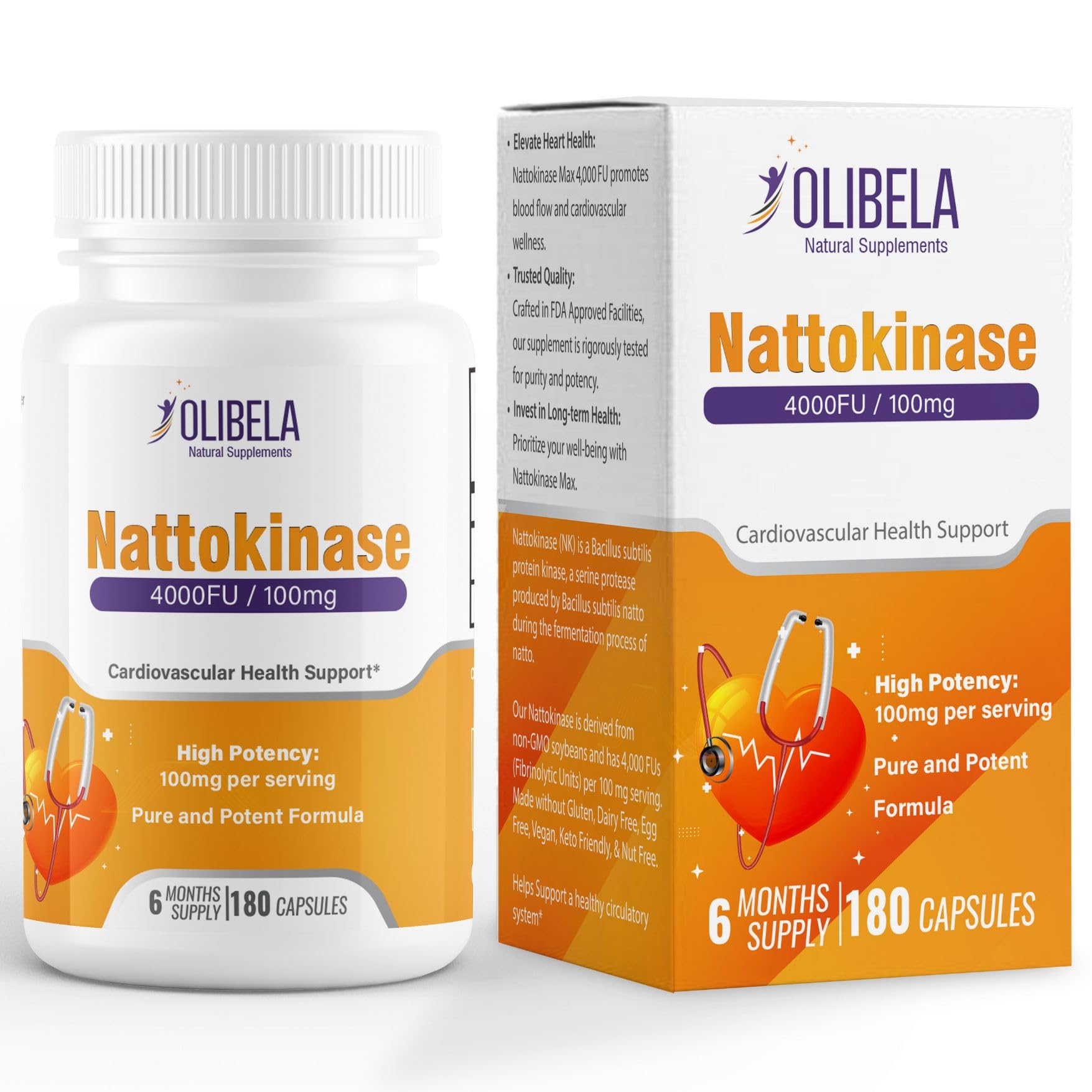 OLIBELA Nattokinase 4000FU Capsules 180