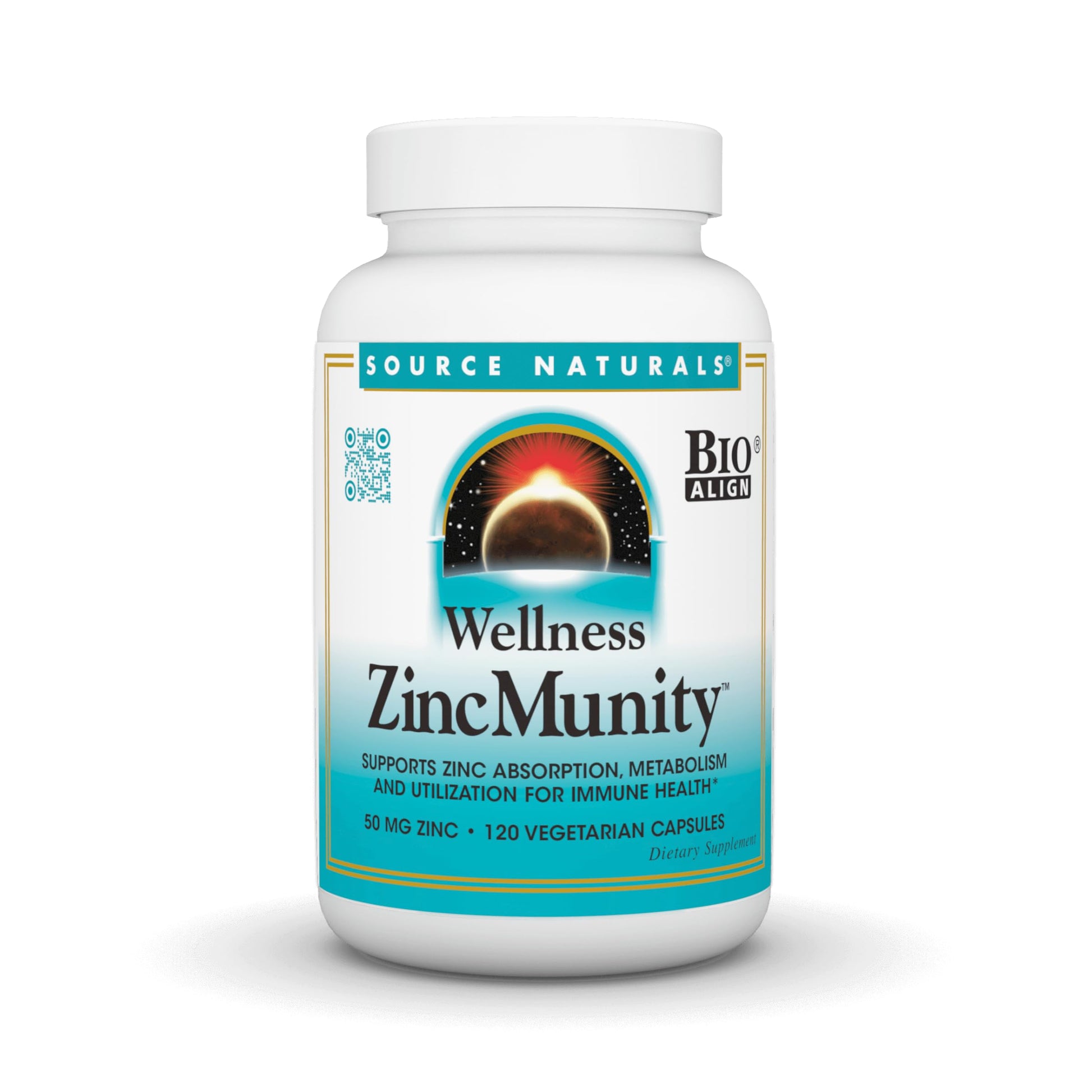 Source Naturals Wellness ZincMunity 50 mg Zinc - 120 Vegetarian Capsules
