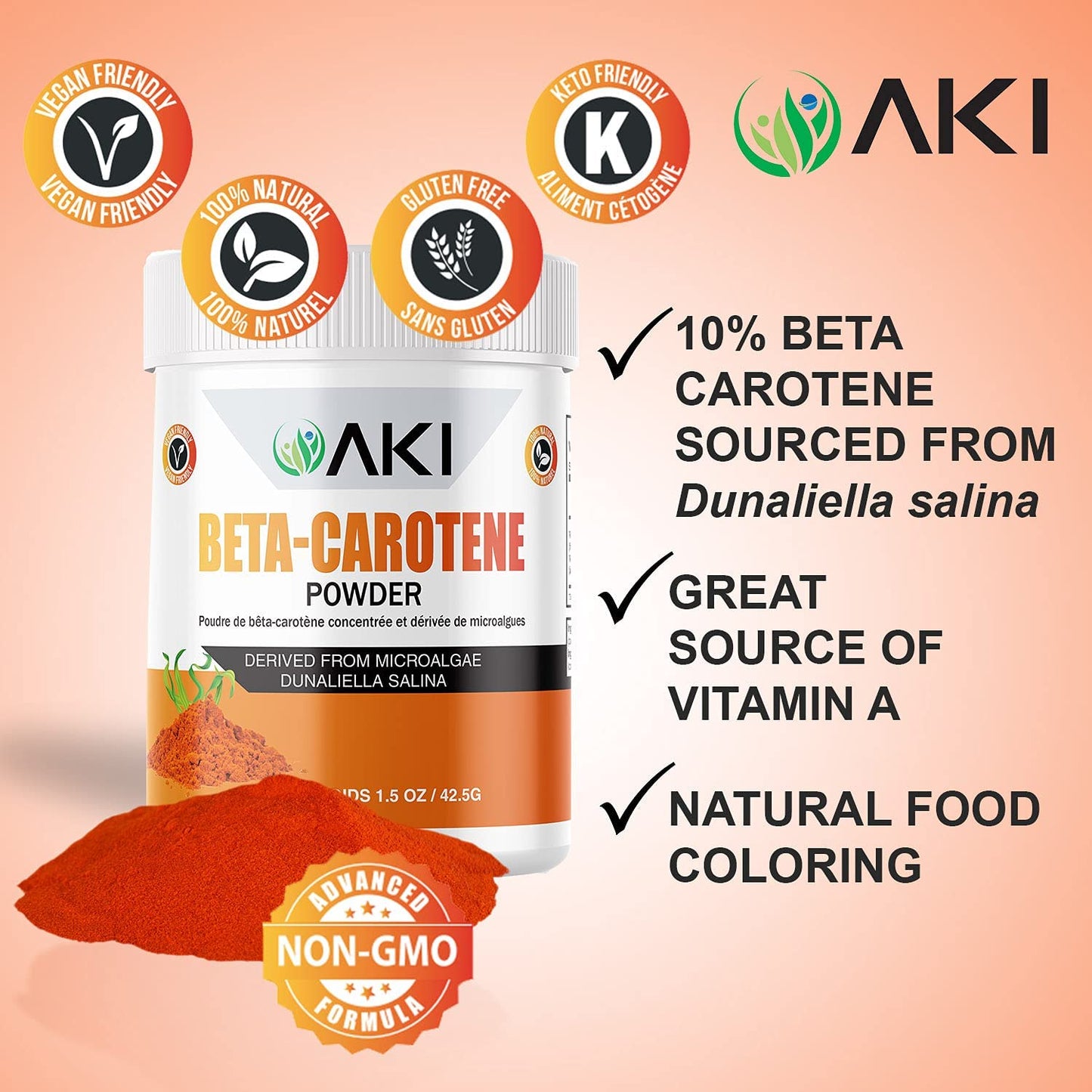AKI ORGANIC Beta Carotene Powder 1.5 oz