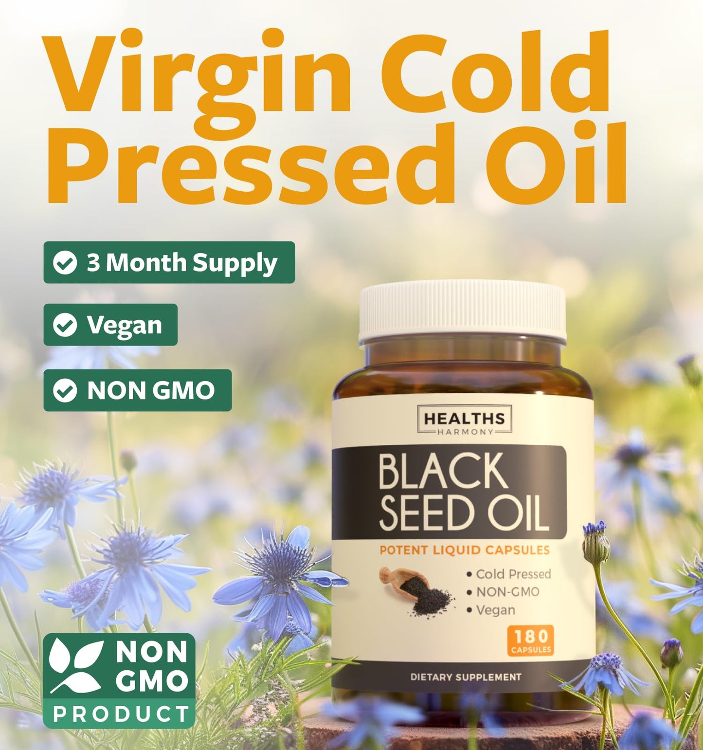 Healths Harmony Black Seed Oil Softgel 180 Count