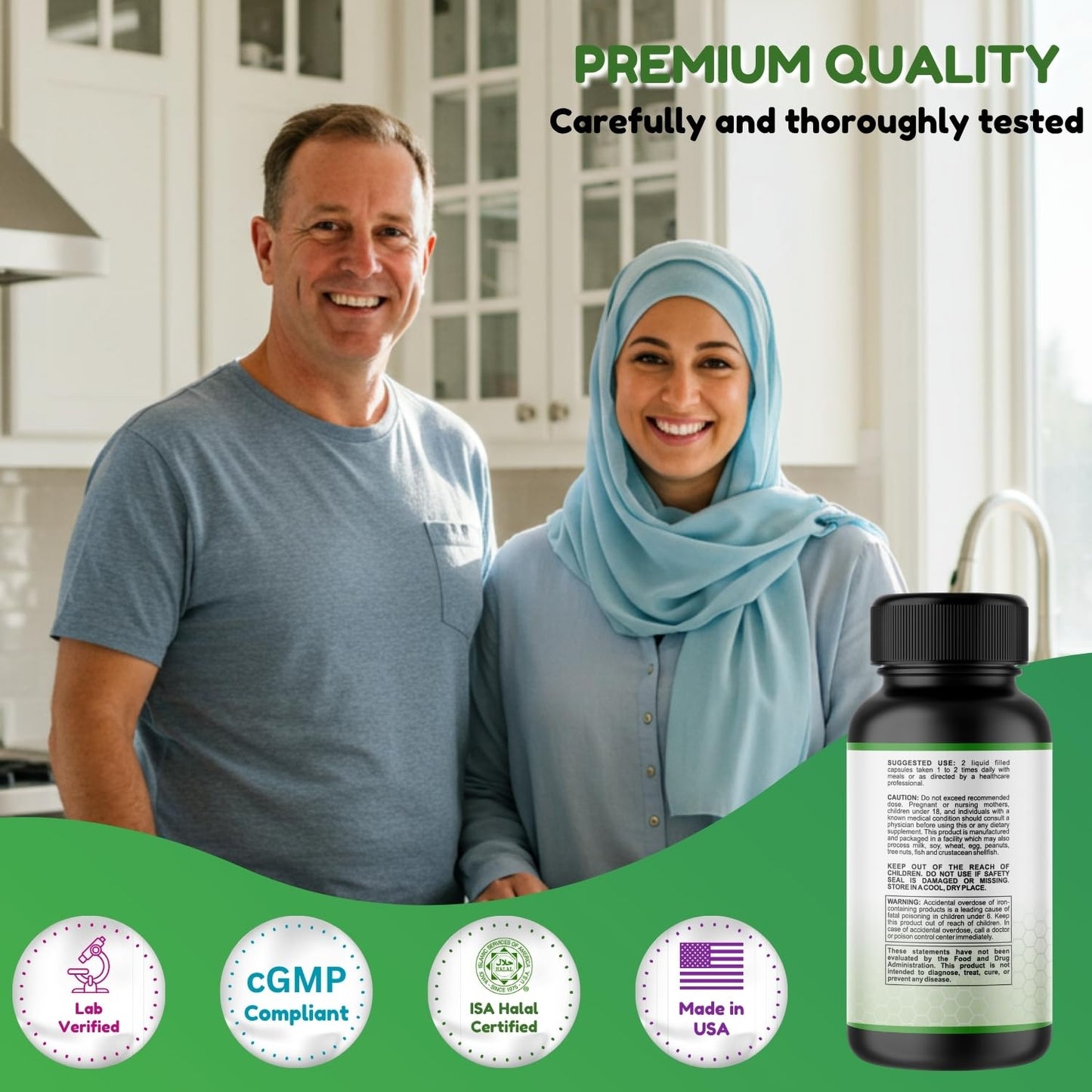 SHIFAA NUTRITION Halal Multivitamins for Women, Men & Adults Capsule 60 Count