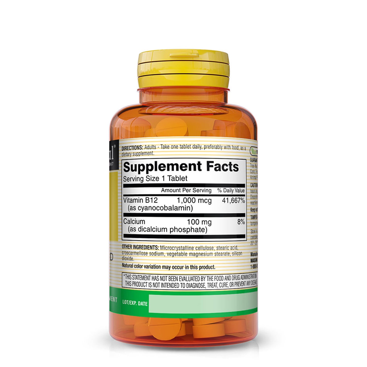 Mason Natural Vitamin B12 1000 mcg with Calcium, 60 Tablets