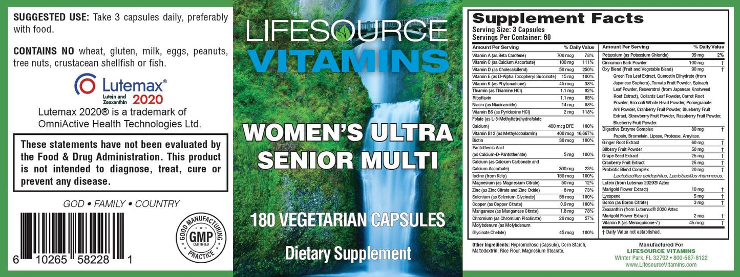 LifeSource Vitamins Woman's Senior Multi Powder 50