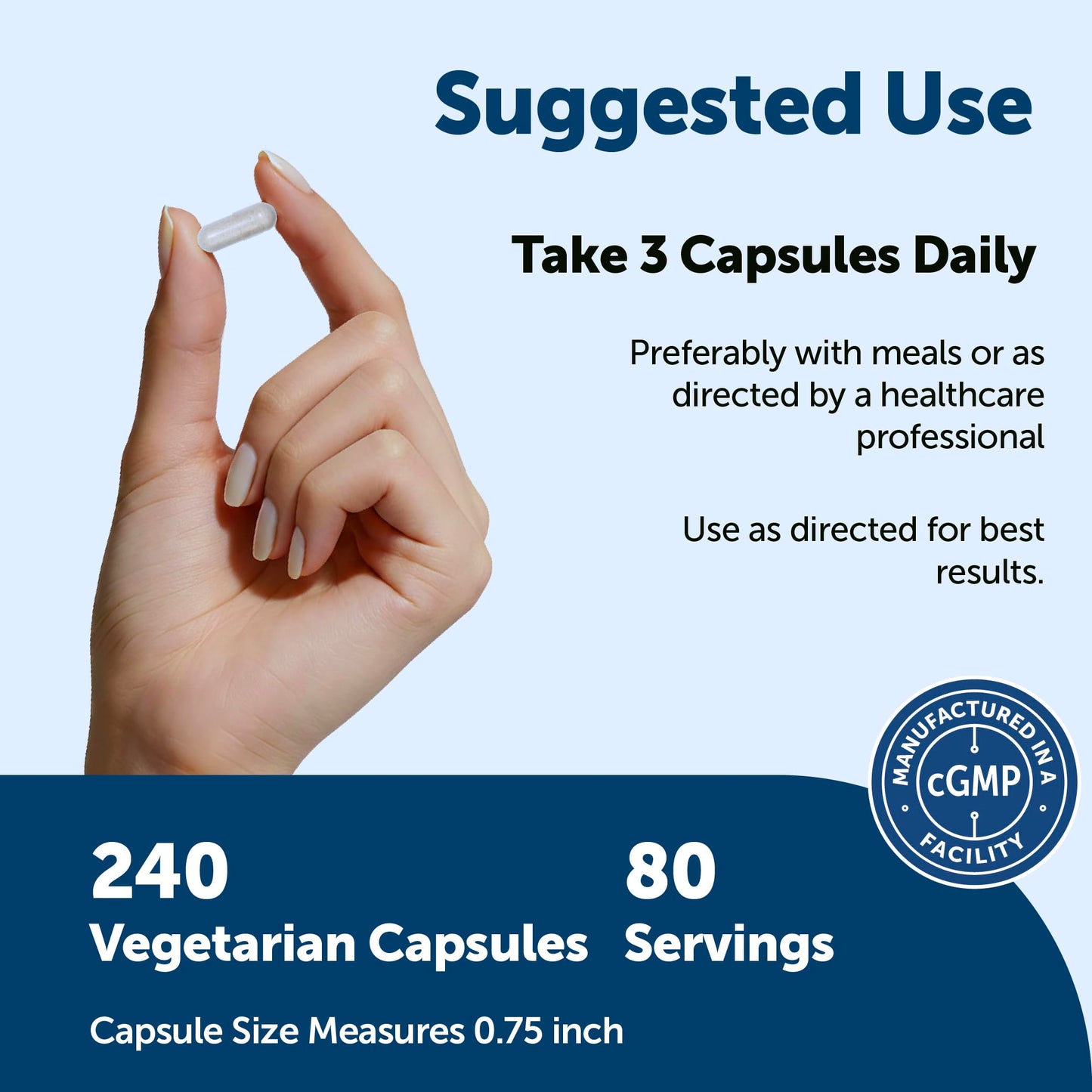 Micro Ingredients L-Glutamine+ Advanced 1000mg Per Serving Vegetarian Capsules, 240