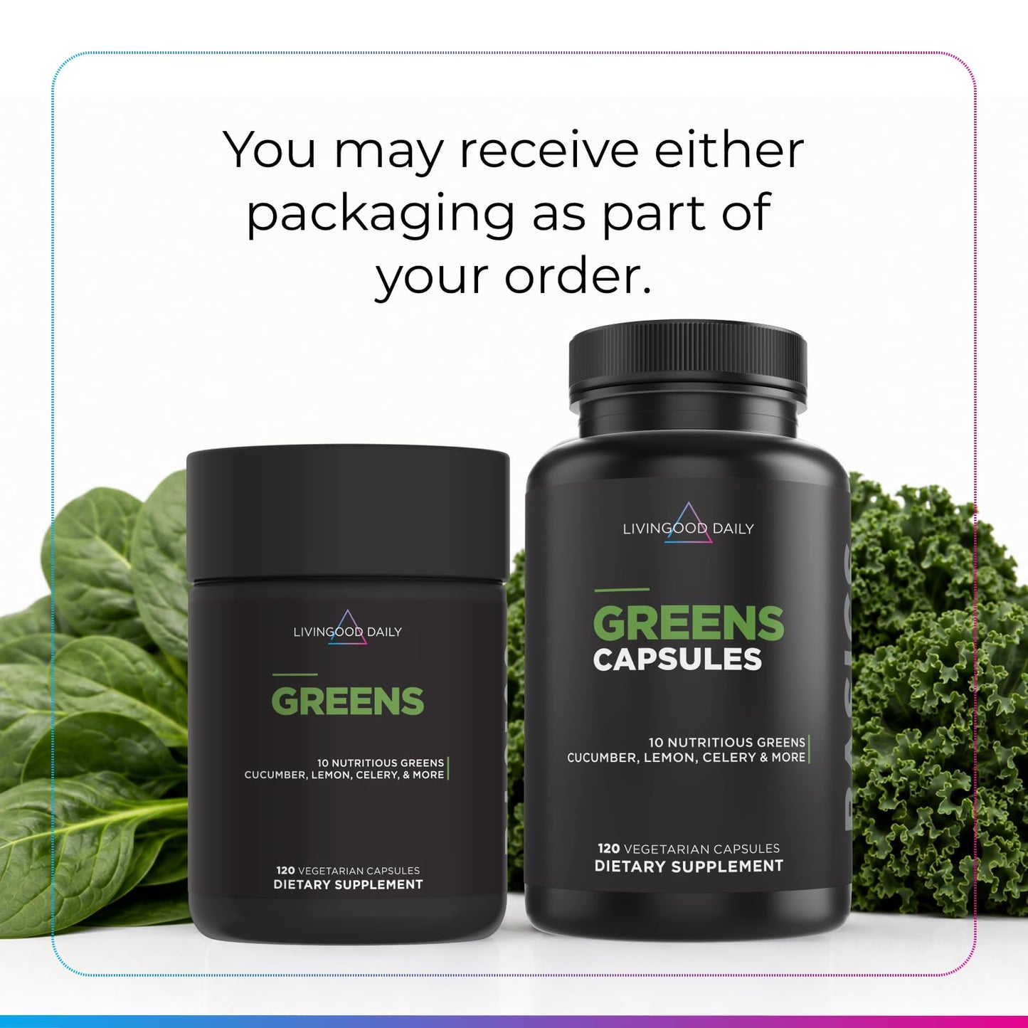 Livingood Daily Greens Capsules, 120 Count