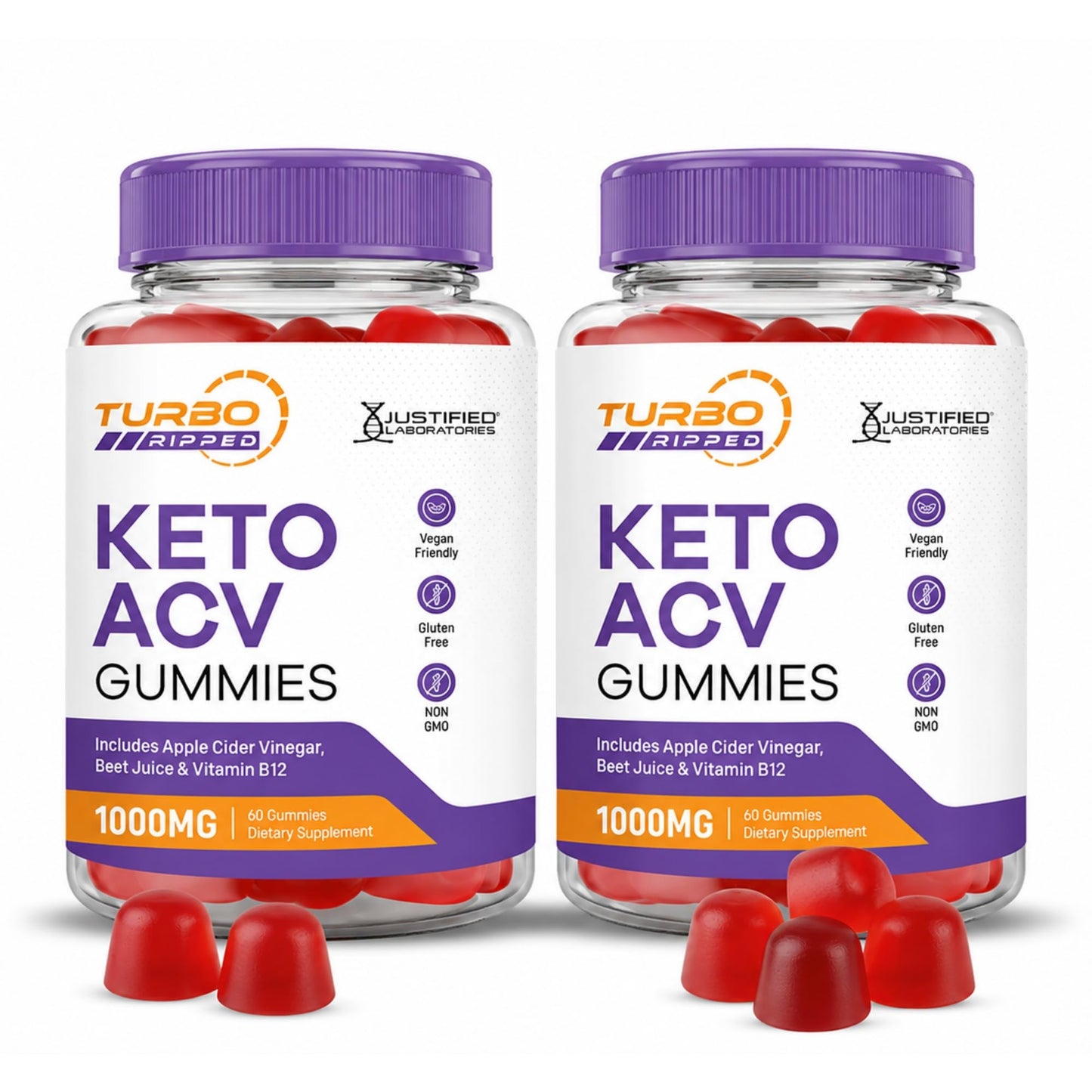 Justified Laboratories Turbo Ripped Keto ACV Gummies Gummy 120