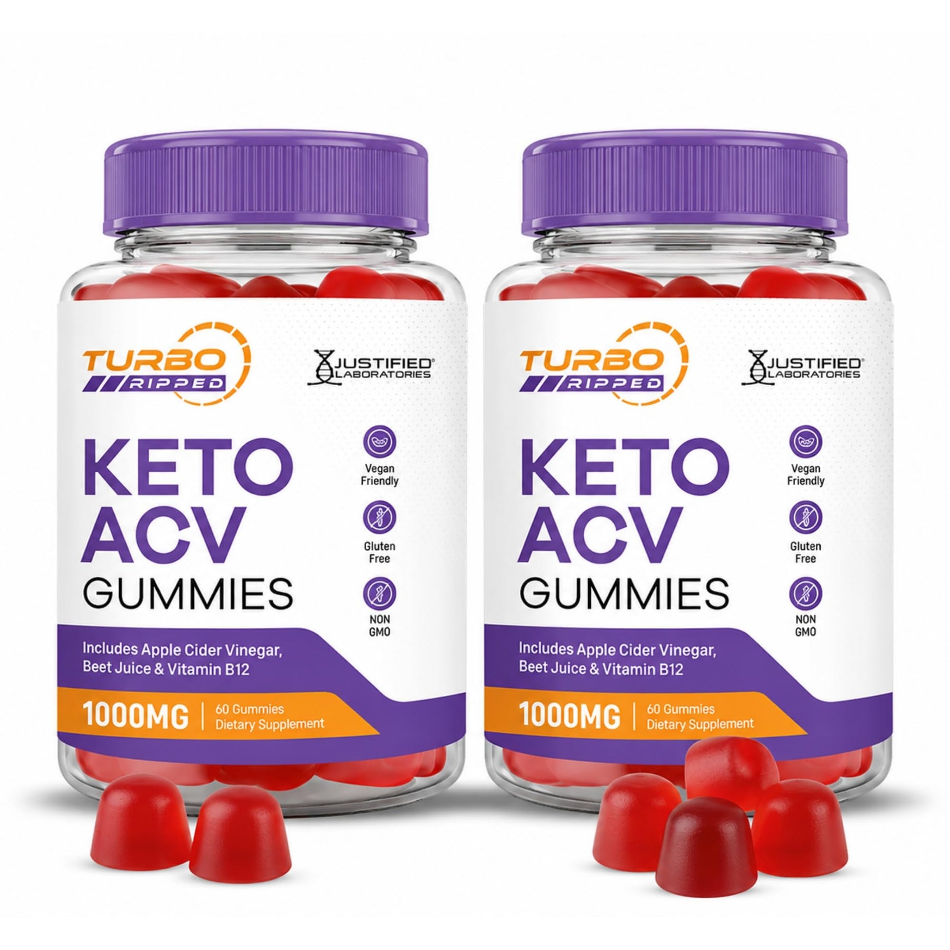 Justified Laboratories Turbo Ripped Keto ACV Gummies Gummy 120