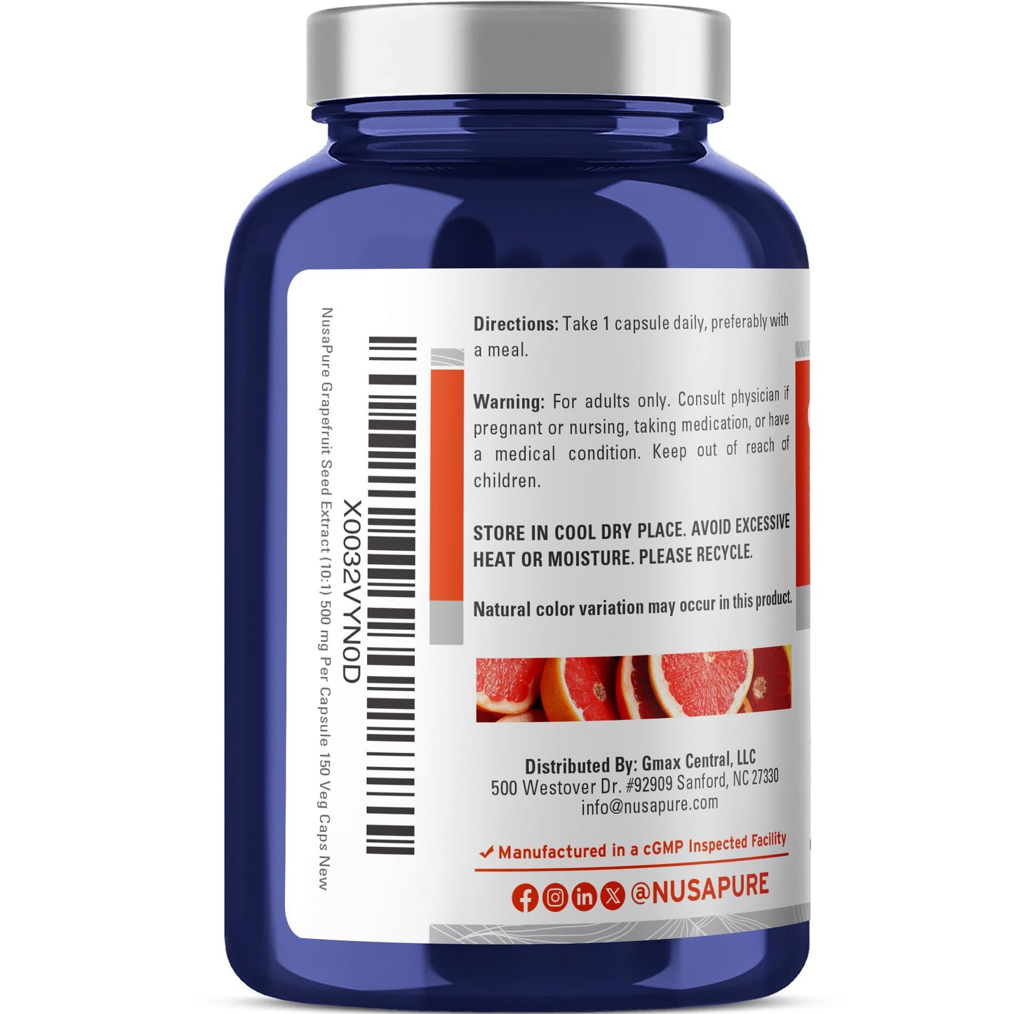 NusaPure Grapefruit Extract Capsule, 150 Count