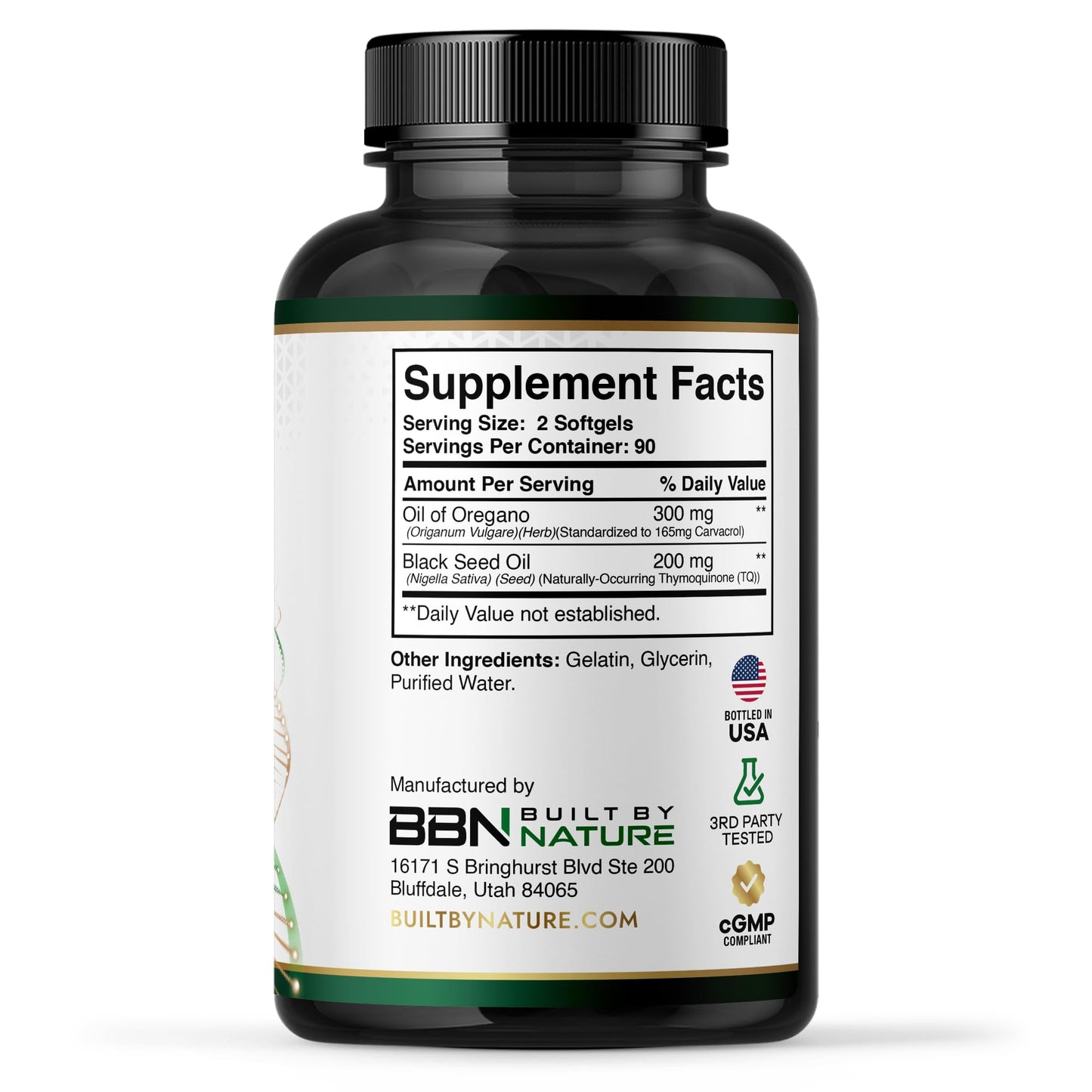 Built by Nature Oil of Oregano with Black Seed Oil Softgels, 180 Softgels