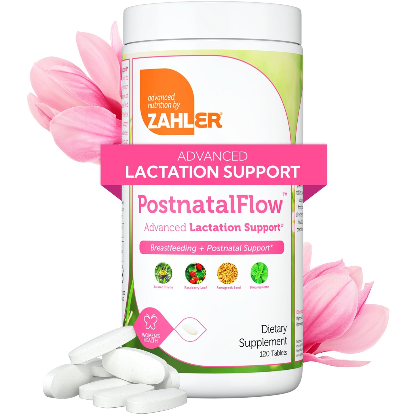 Zahler Postnatal Flow for Advanced Lactation Support, Breastfeeding + Postnatal Support, 120 Tablets