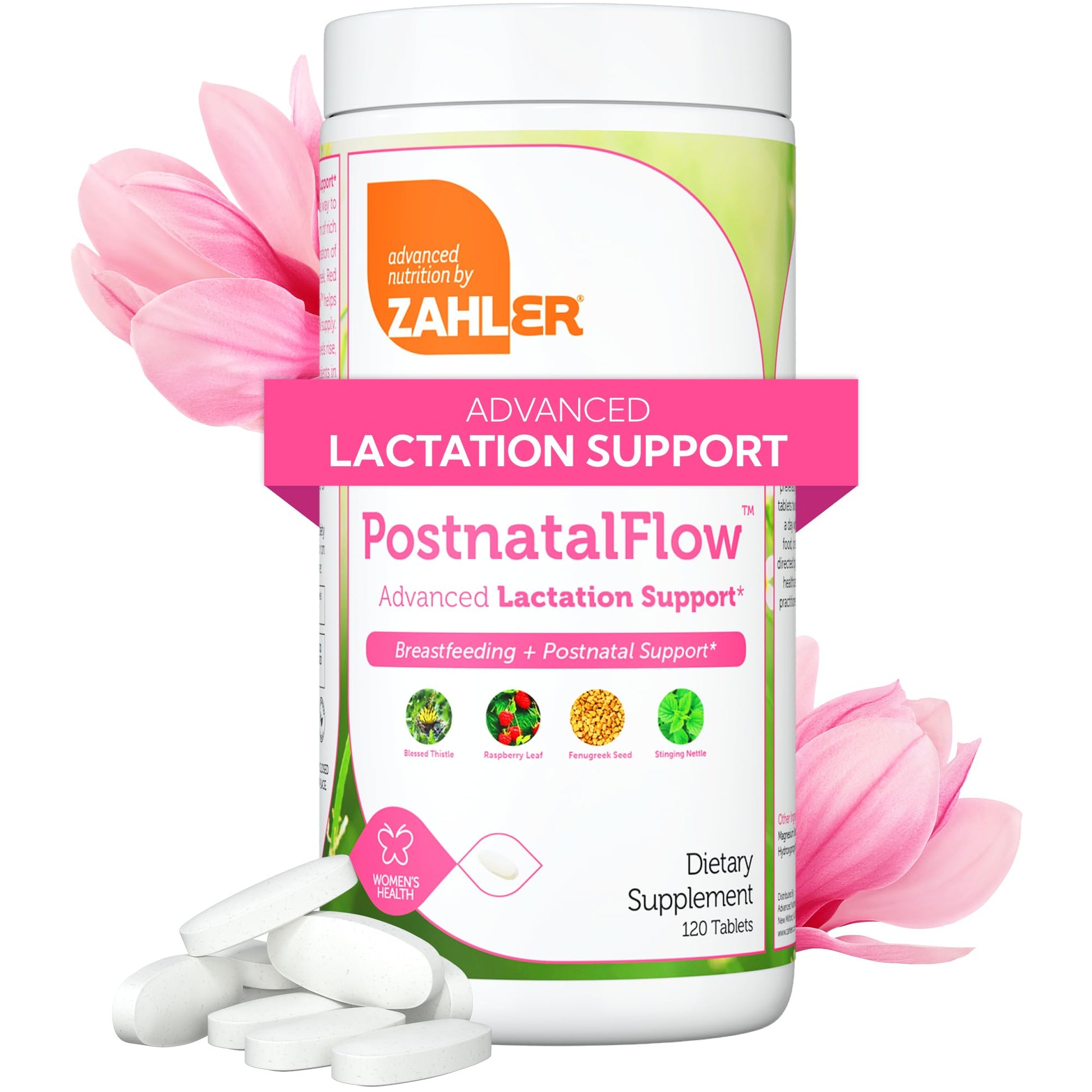 Zahler Postnatal Flow for Advanced Lactation Support, Breastfeeding + Postnatal Support, 120 Tablets