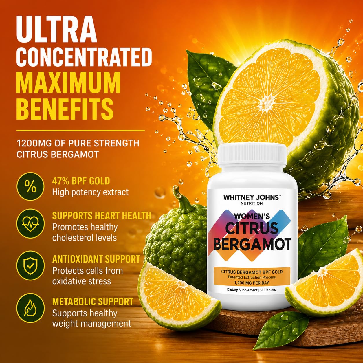 Whitney Johns Citrus Bergamot for Women Tablet, 90 Tablets