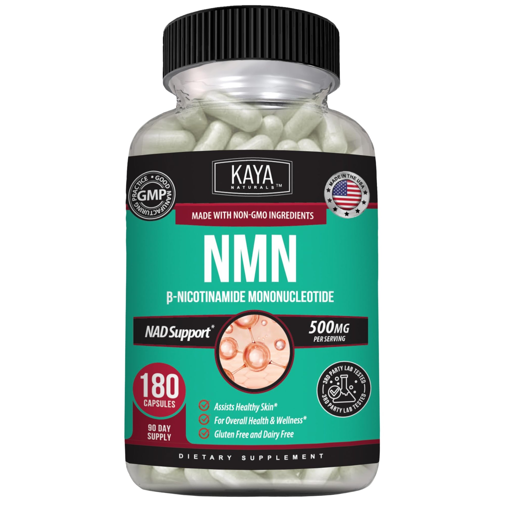 Kaya Naturals NMN 500mg Capsule, 60 Count