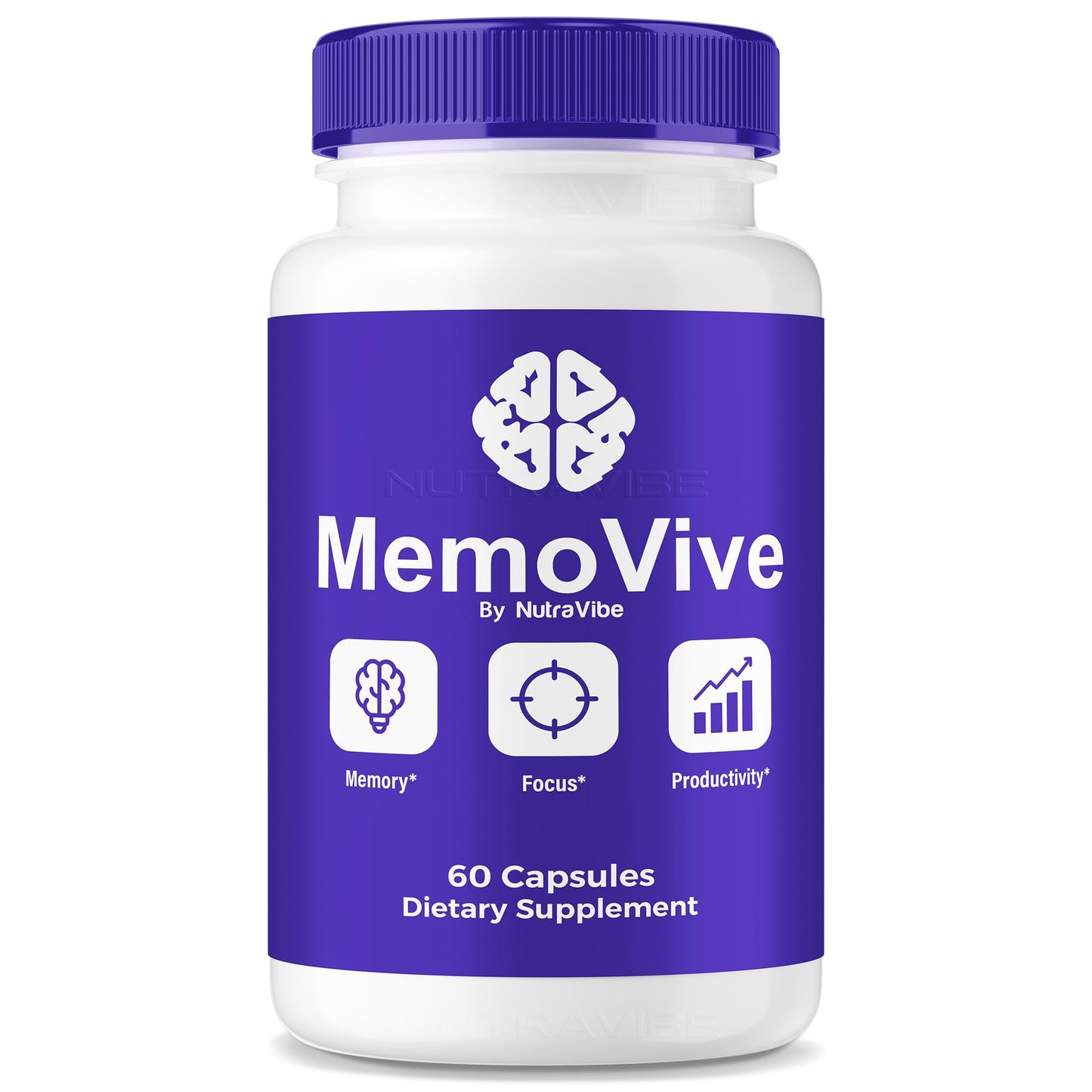 NutraVibe MemoVive Brain and Memory Support Capsule, 60 Capsules