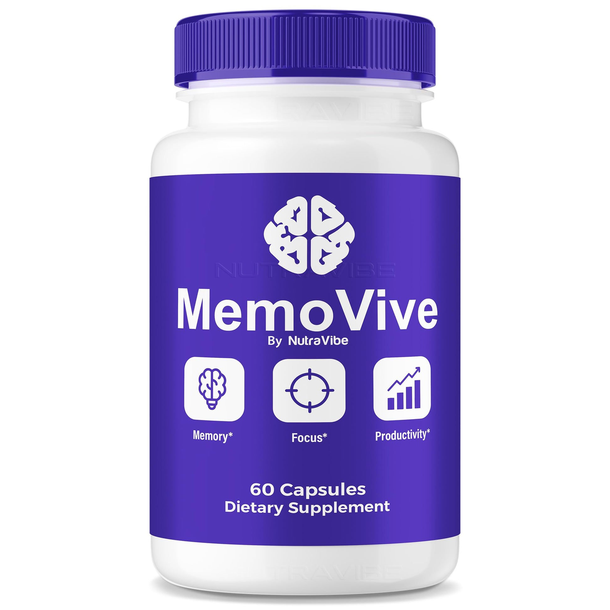 NutraVibe MemoVive Brain and Memory Support Capsule, 60 Capsules