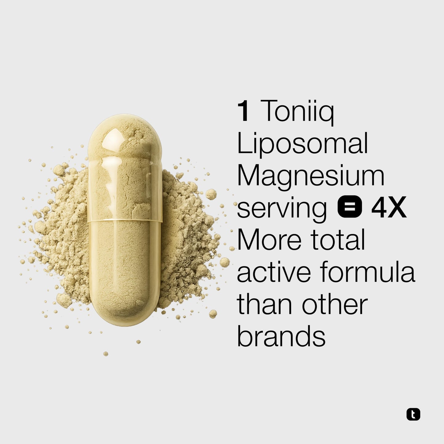 Toniiq Ultra Bioavailable 1500mg 10-in-1 Liposomal Magnesium Glycinate Complex Capsules, 90 Count