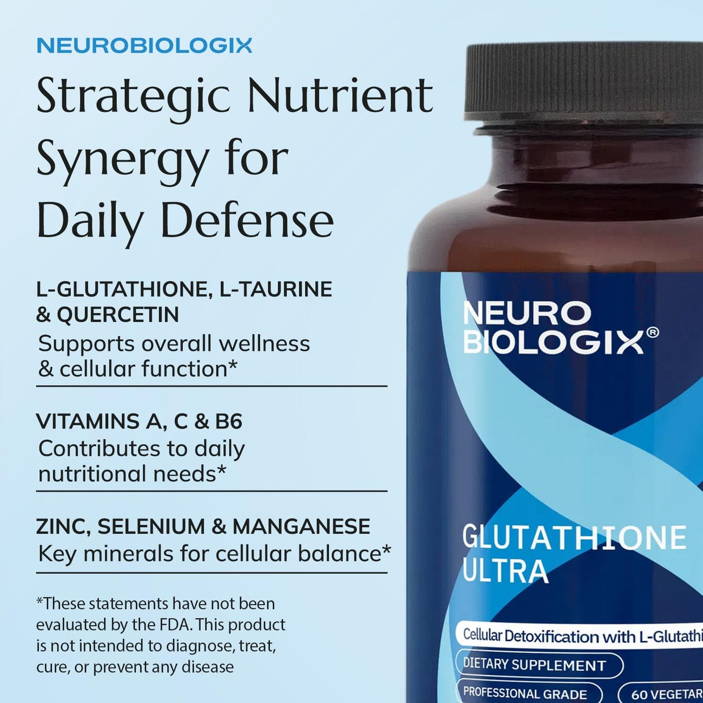 Neurobiologix Glutathione Ultra L-Glutathione Antioxidant Complex 60 Capsules