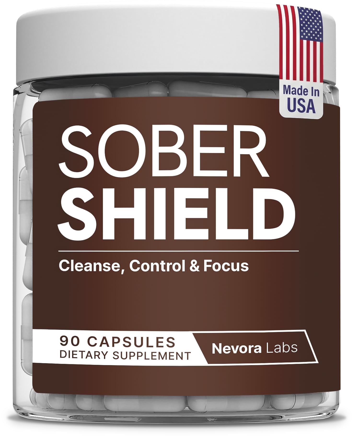Nevora Labs Sober Shield Detox Craving Drug Recovery Supplement Capsules 90 Count