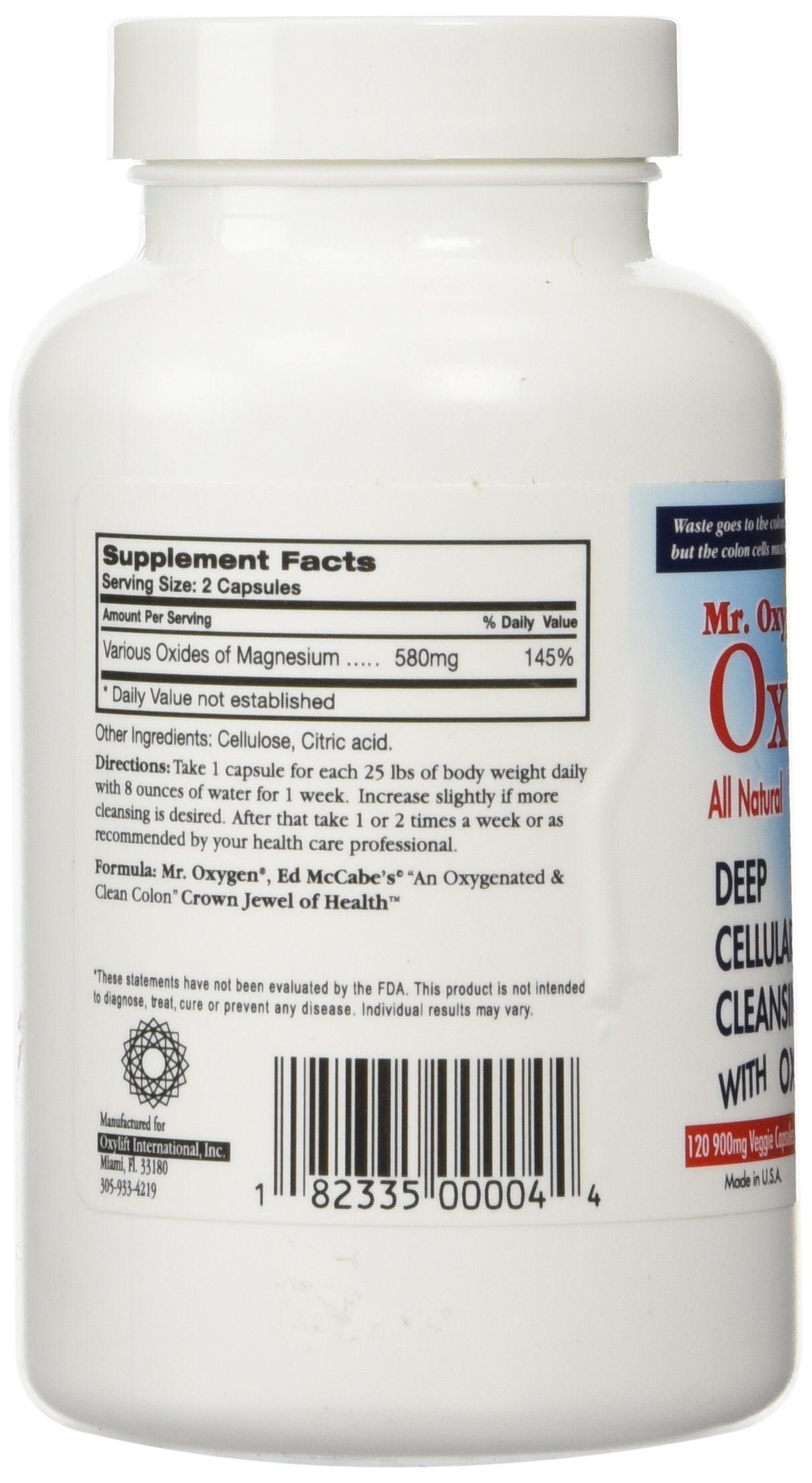 Mr. Oxygen OxyFlush Concentrated Colon Cleanser Capsule 120 Count