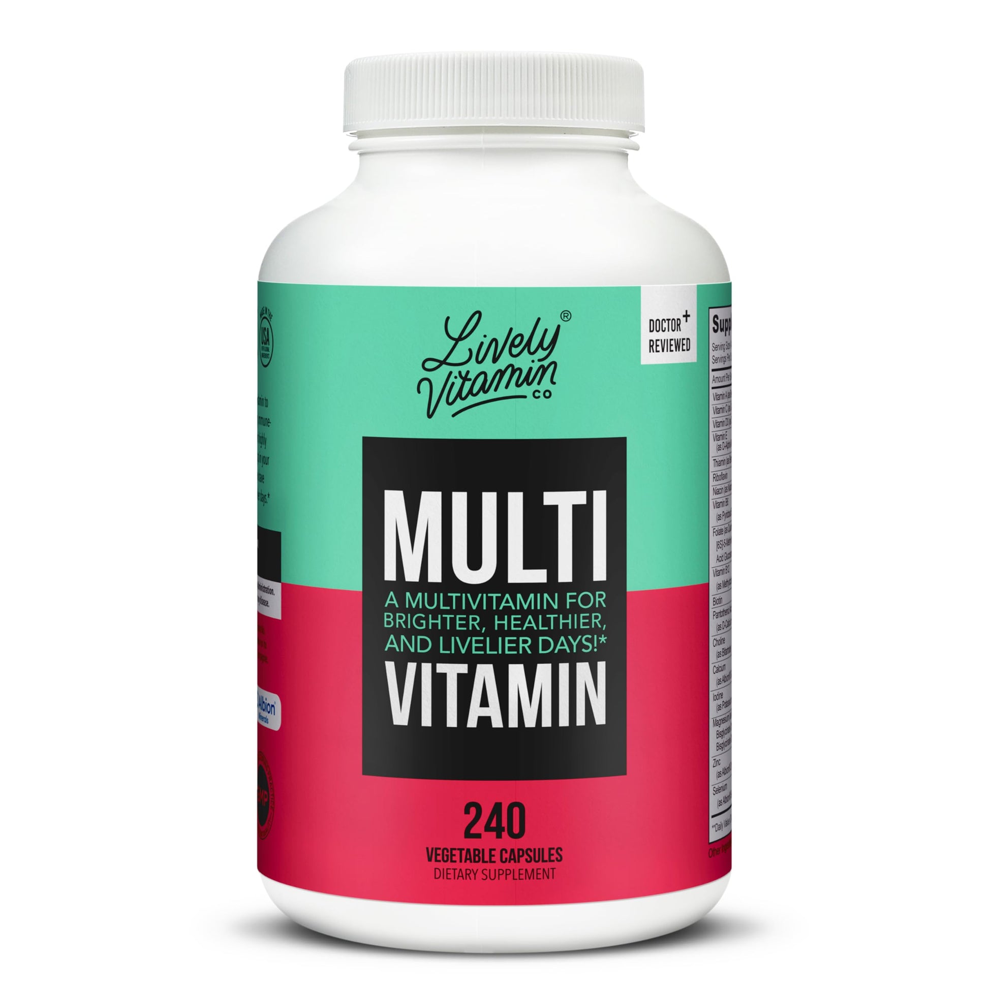 LIVELY VITAMIN CO Multivitamin Capsule 240 Count