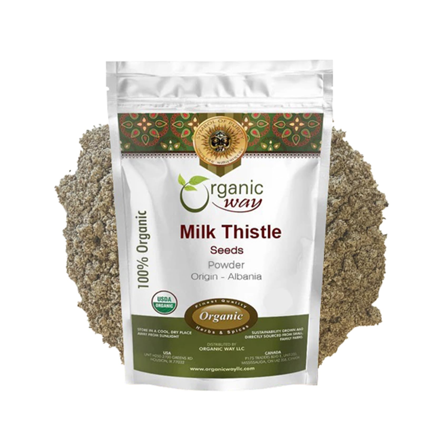 Organic Way Milk Thistle Seeds Powder, 16 oz
