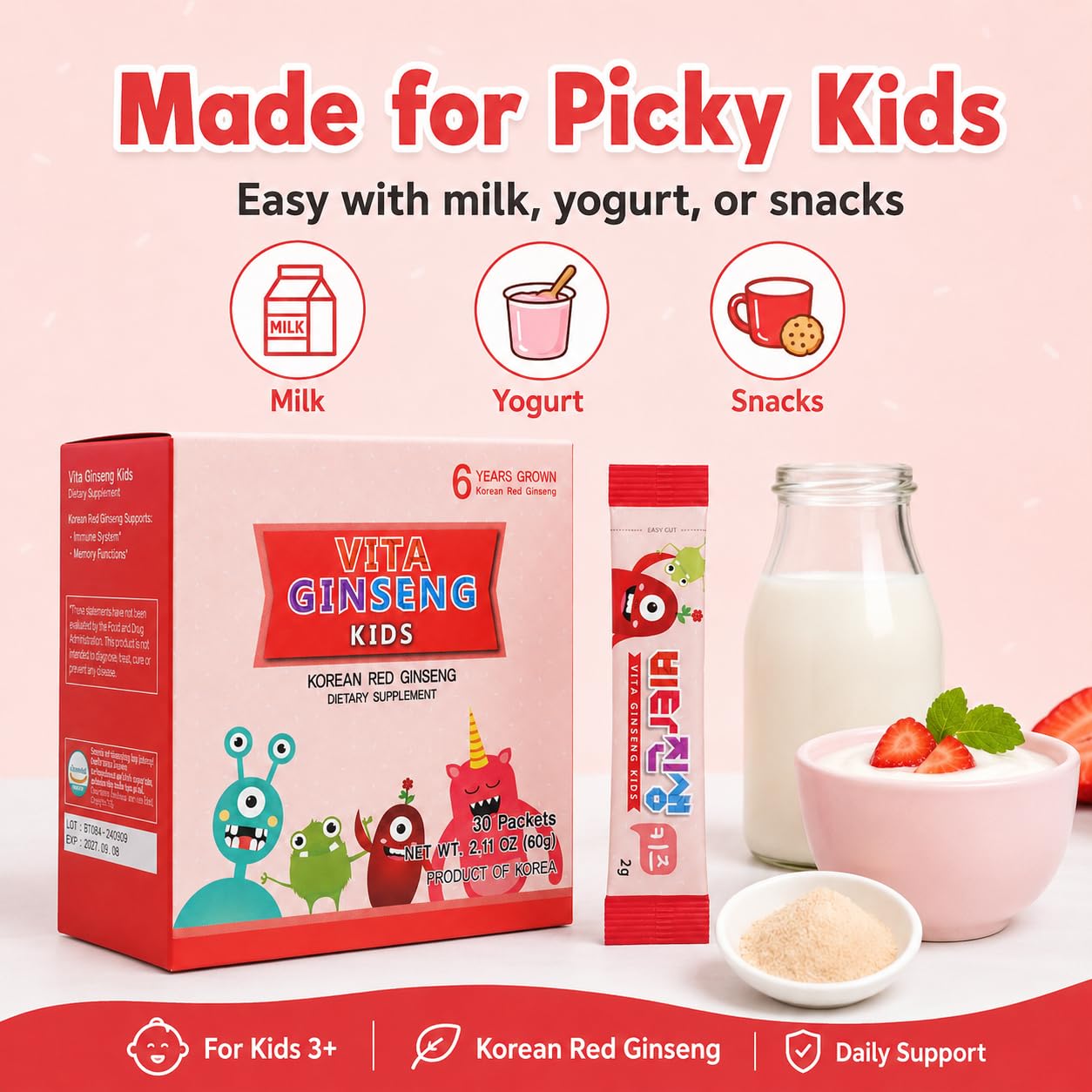 BTGIN Vita Ginseng Kids Powder, 30 Packets