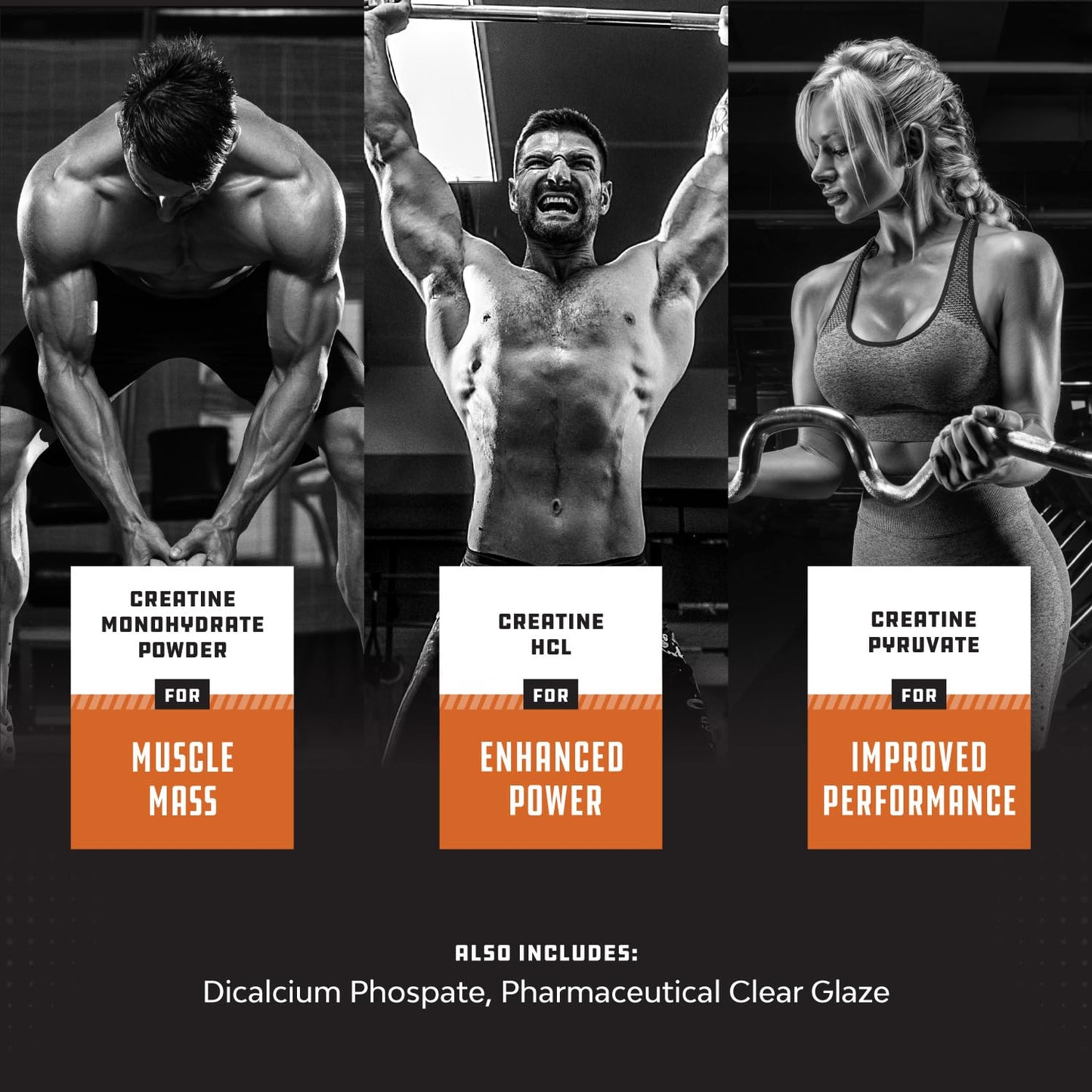 Natures Craft Creatine Pills 5g - Creatine Monohydrate, Creatine HCL & Pyruvate, 240 Tablets