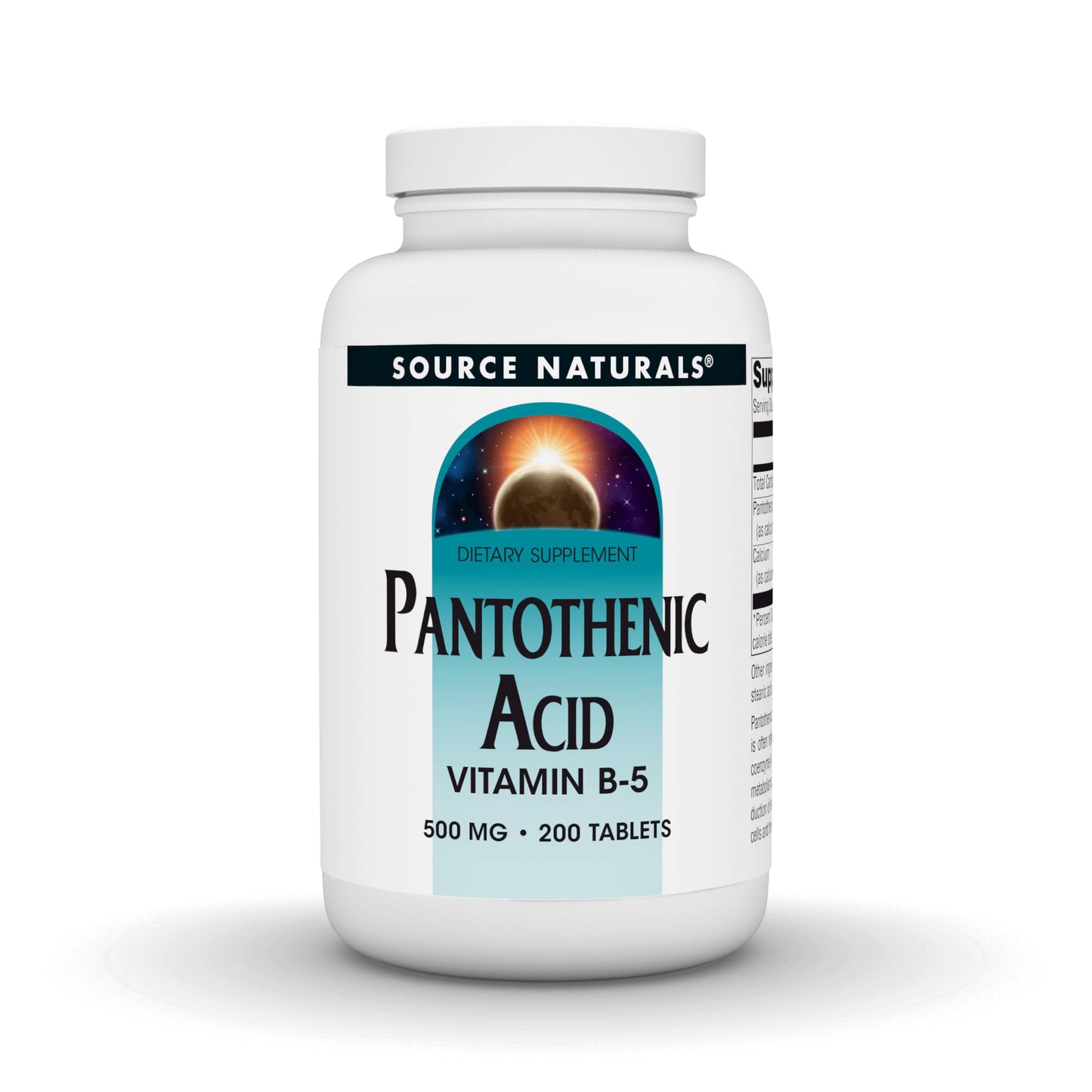 Source Naturals Pantothenic Acid Vitamin B-5 Dietary Supplement 500mg, 200 Tablets