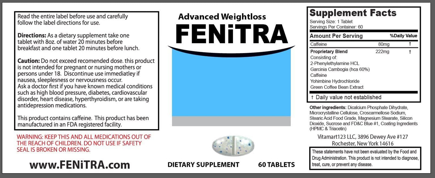 Fenitra Speckled Tablets with Phenylethylamine HCL, 1 Count