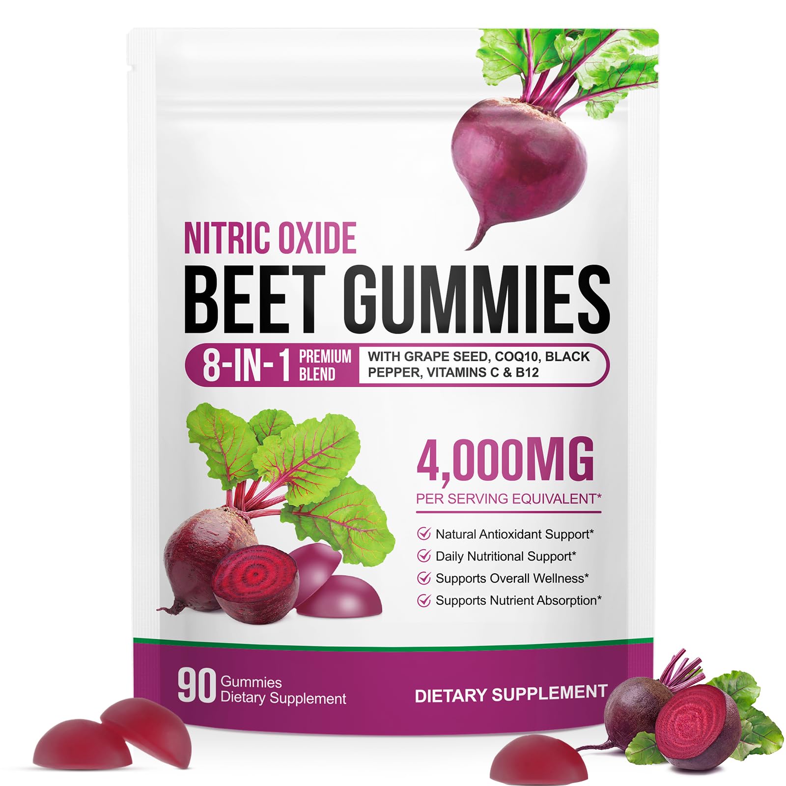 SDJUFEI Beet Root Gummies, 60 Count